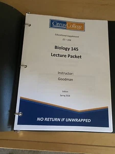 Citrus College Biology 145 Lecture Packet Instructor Goodman Edition Spring 2018 - Bild 1 von 2