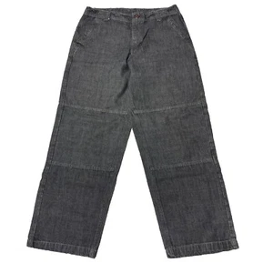 VTG Tommy Hilfiger Jeans Mens 34x32 Baggy Double Knee Skater Y2K Rare Black Gray - Picture 1 of 12