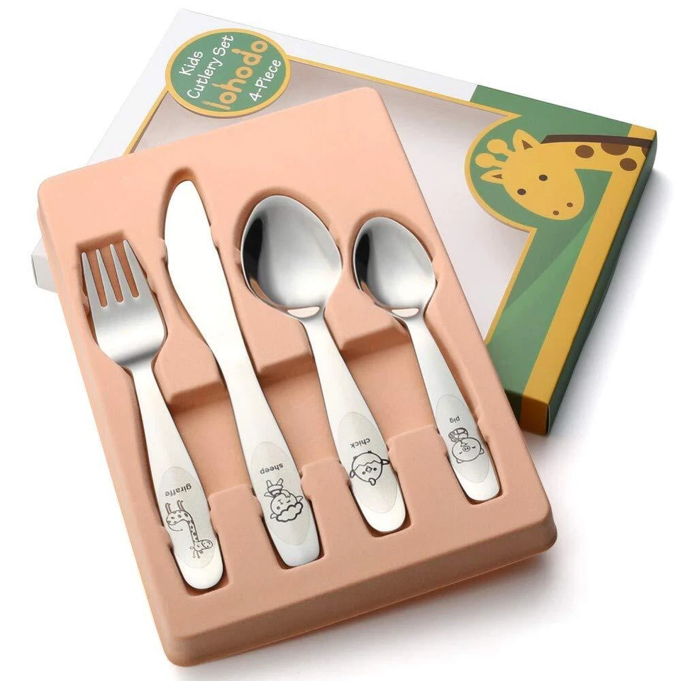 Kids Silverware 18/8 Stainless Steel Utensil Set Toddler and Child Safe for