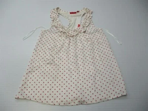 Nueva blusa sin mangas ELLE para mujer talla M cuello redondo blanco/rosa lunares - Imagen 1 de 8