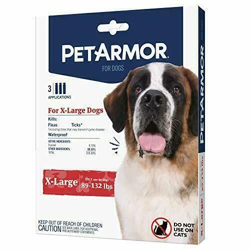 PetArmor para Perros, Tratamiento Pulgas y Garrapatas Extra Grande 3 Unidades, Sin Color  Foto 1 de 1