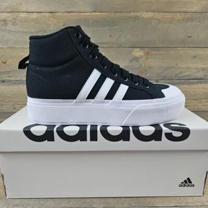 adidas Bravada 2.0 Mid Platform Womens Skateboarding Shoes Black/White 8.5 NIB - Picture 1 of 12