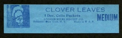 Hojas de trébol US Loose Wiles Biscuit Co (Sunshine) etiqueta azul EX Foto 1 de 2