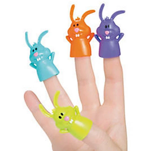 Pack de 12 - Divertidos títeres de dedo de conejito de Pascua caza de huevos fiesta botín bolsa rellenos Foto 1 de 1