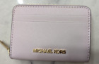 Michael Kors Women PVC  Leather  Zip Around Card Coin Powder Blush PINK Wallet