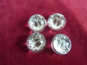 bv15/ 4 boutons verre transparent 1/2boule lisse dia18 4 glass buttons botones - Imagen 1 de 4