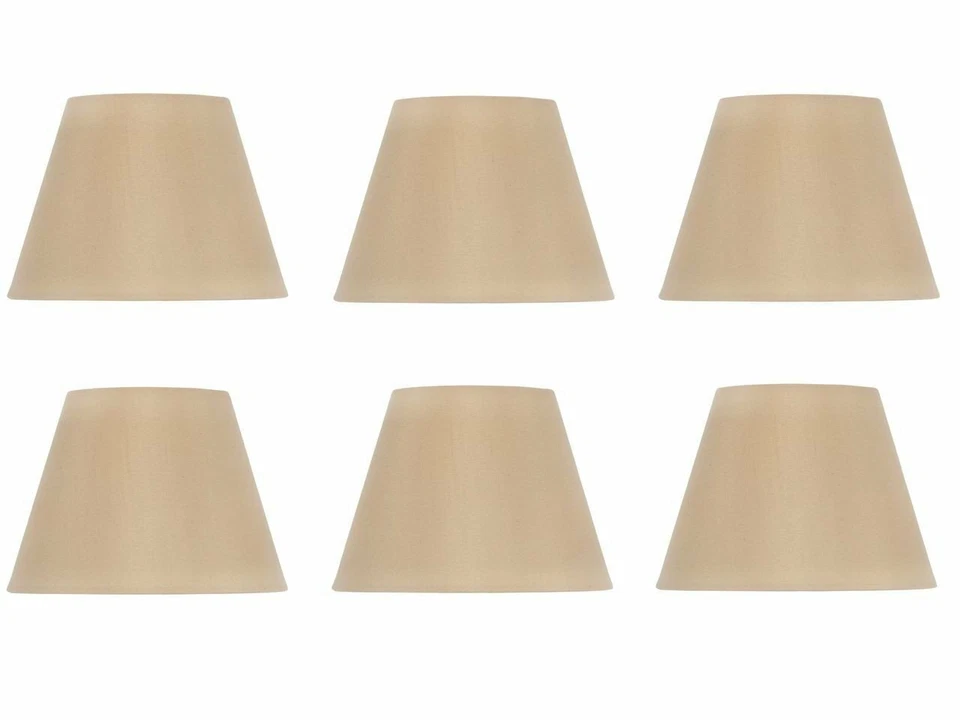 Set of Six Shades 6 Inch European Drum Style Chandelier Lamp Shade Mini Shade An - Image 1 of 1