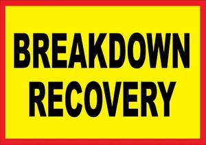 Breakdown Recovery Vehicle Magnetic Sign Notice Van Lorry or Sticker Decal - Picture 1 of 1