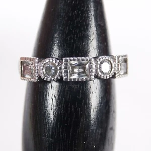 925 Sterling Silver Geometric Ring DQCZ QVC Diamonique Crystal Size UK L/US 5.5 - Picture 1 of 13