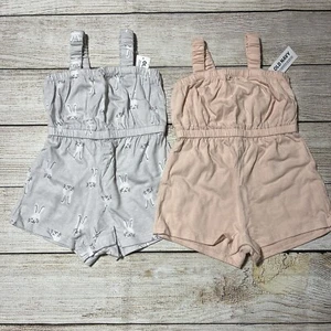 Old Navy Baby Girl 2 Pack Sleeveless Rompers Size 18-24 Months. NWT! - Picture 1 of 10