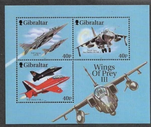 FLIEGERJETS MILITÄRFLUGZEUG MINBLATT POSTFRISCH GIBRALTAR WINGS OF PREY - Bild 1 von 1