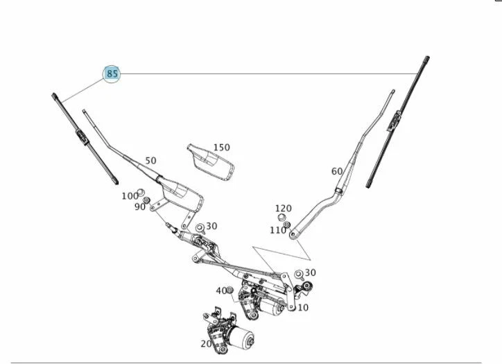 OEM GENUINE SMART CAR FRONT WIPER BLADES FOR 16-UP SMART FORTWO - Image 1 of 1