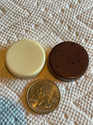 Backgammon Replacement Board Game Chips 1 - Ivory and 1 - Brown Cardinal Acrylic - Image 1 of 4