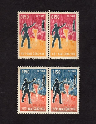 Vietnam del Sur 1964 4 estampillas décimo aniversario del Acuerdo de Ginebra 1954 MNH  Foto 1 de 2