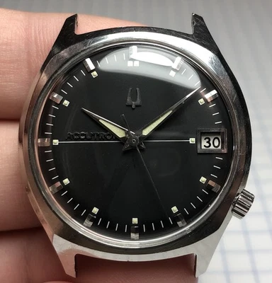 Reloj para hombre Bulova Accutron 218D 1965 vintage esfera negra tenedor de afinación Foto 1 de 4