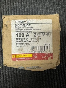 Square D HOM2100 Circuit Breaker, Homeline, 100A, 2 Pole, 120/240V - Picture 1 of 3