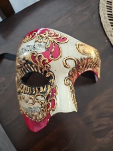 Red-Gold-Black Venetian "Phantom of The Opera" Masquerade Ball  Party Mask. NWT  - Picture 1 of 4