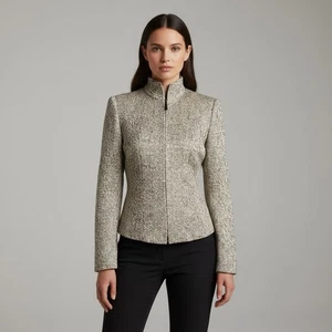 Akris Silk Textured Print Zip Front Blazer Size 14 US 46 FR - Picture 1 of 12