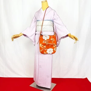 Japanese Kimono Accessories 'KIMONO BAG' Silk/Flower/Handmade/Obi Fabric N851 - Picture 1 of 9