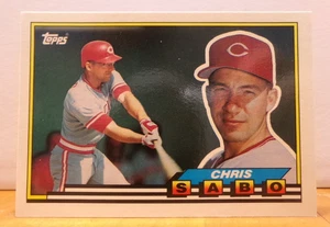 TARJETA DE BÉISBOL VINTAGE TOPPS TAMAÑO GRANDE CINCINNATI REDS CHRIS SABO - Imagen 1 de 2