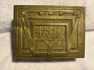 Antique Erhard & Sohne Germany Brass Box Jugendstil 5.25” By 3.75” - Picture 1 of 12