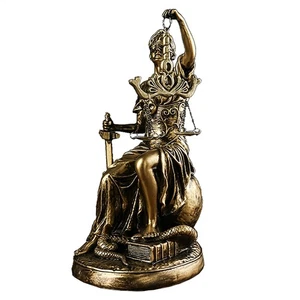 Decorative Blind Lady Justice Themis Goddess Cast Bronze Sculpture Statue Gift - Picture 1 of 7