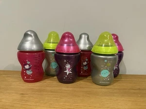 Tommee Tippee Decorated 260ml Baby Bottles, 6-Pack with Anti-Colic Valve - Picture 1 of 1