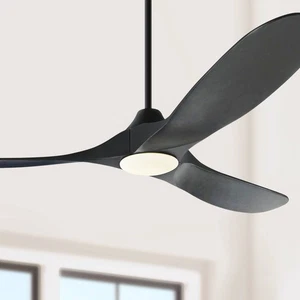 60" Visual Comfort Maverick Matte Black LED Ceiling Fan with Remote - Picture 1 of 3