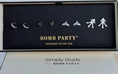 Bomb Party Retro Simply Studs "Part of Your World" Topacio Arco Iris sobre Rodio Foto 1 de 4