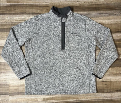 Columbia Sweater Mens XL 1/2 Zip Gray Heather Pullover Weather Mock Neck - Image 1 of 4