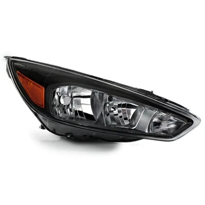 For 2015-2018 Ford Focus Black Bezel Halogen Headlight W/Bulbs Passenger Side Foto 1 de 4