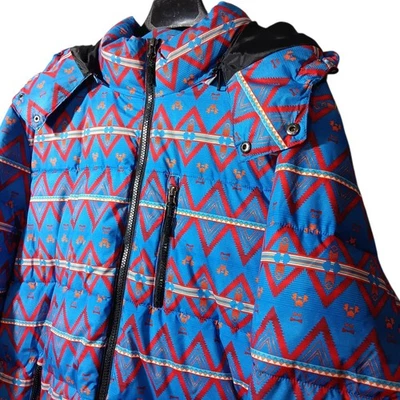 Club Room Puffer Coat Jacket Hooded  SouthWest Aztec Design Winter Mens XL NEW  - Image 1 of 4
