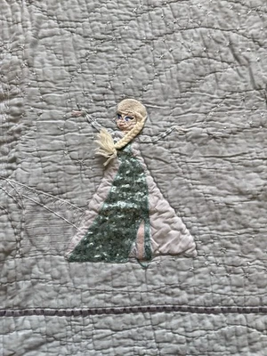 Pottery Barn Kids Frozen  Appliqué Quilt Full Queen Elsa Olaf Anna Plus 2 Shams - Image 1 of 4