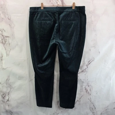 Брюки женские Banana Republic 12 P зеленые бархатные Sloan высокая посадка цвет Dark Forest - Изображение 1 из 4