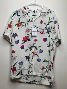 Porter and Ash Women Size M Linen Blend Floral Button Up Shirt - Picture 1 of 7