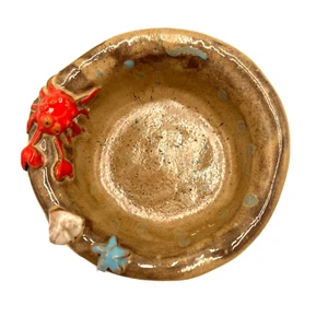 Sea Life 3-D Bowl Wild Crow Farm Pottery USA #13622 Crab Starfish Sand Dollar - Picture 1 of 8