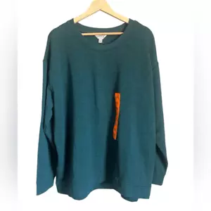 Orvis cozy pullover sweatshirt relaxed fit teal hi low xxl mid weight Loungewear - Picture 1 of 5