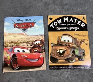 Lot of 2 Disney Pixar Cars 16.5”x 12” Metal Signs Tin Towmater Lightning McQueen - Picture 1 of 9
