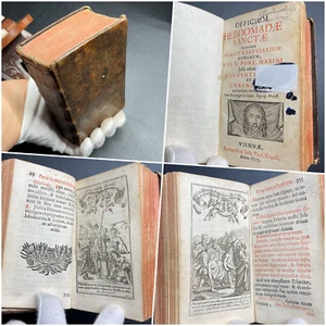 1737 ✝️ Catholic Office of Holy Week, Latin, Illustrated, Red/black - Picture 1 of 24