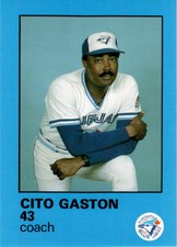 1986 Toronto Blue Jays Fire Safety NNO Cito Gaston Card