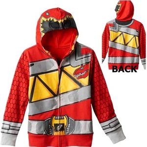 Power Rangers Red Dino Charge Zip-Up Hoodie 4 5-6 7 Sweatshirt child New Costume - Picture 1 of 1