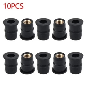 10 X Motorcycles Windshield Windscreen Bolts Set Rubber Well Nut Washers M5 5mm - Picture 1 of 14