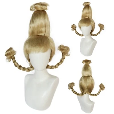 New! Cindy Lou Who Wig! The Grinch Christmas Halloween Cosplay One Size Fits All - image 1 of 4