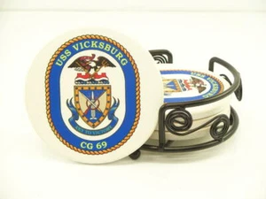 USS VICKSBURG CG 69 Untersetzer Militär USN U S Marine - Bild 1 von 7