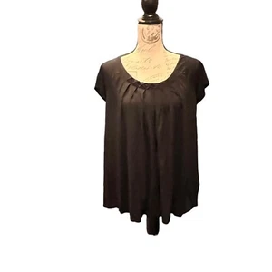J. Crew Women’s Blouse Lightweight Stretch Black Size MED Viscose Silk Pleats - Picture 1 of 13