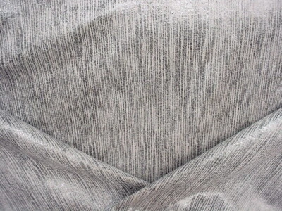 3-1/8Y Kravet Couture 35897 L'or Platinum Pewter Strie Velvet Upholstery Fabric - Image 1 of 4