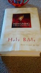 NLT BIBLE HARD BACK DUST JACKET RED LETTER NICE - Picture 1 of 9
