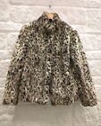 Womens M & S Per Una Faux Fur Leopard Animal Print Coat  Jacket Size 12 Medium 