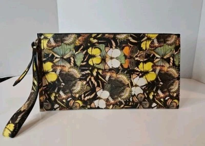 Bolsa de mão feminina usada multicolorida tamanho médio estampa de borboleta - Imagem 1 de 4