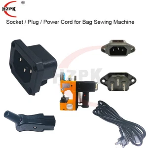 Woven Bag Sewing Machine Spare Parts 3 Pins Plug Socket Power Cord Cable - Picture 1 of 9
